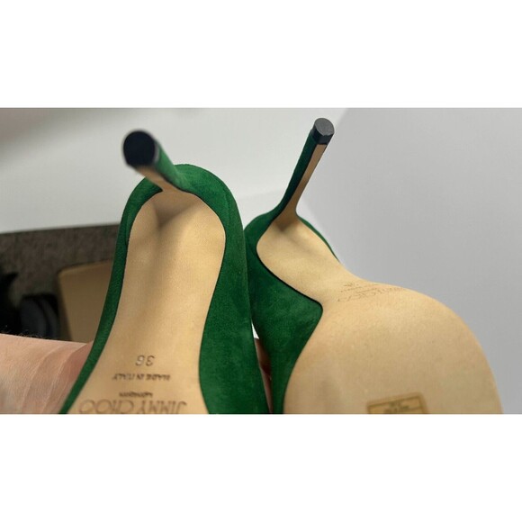 Jimmy Choo Suede Emerald Anouk Pumps Heels Shoes  Size 36 (Size 6 US) - Picture 7 of 10
